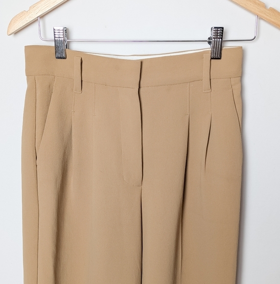 NEW WILFRED Effortless Pants Crop Gold Camel Tan Brown Wide Leg ARITZIA 2 - Picture 8 of 12
